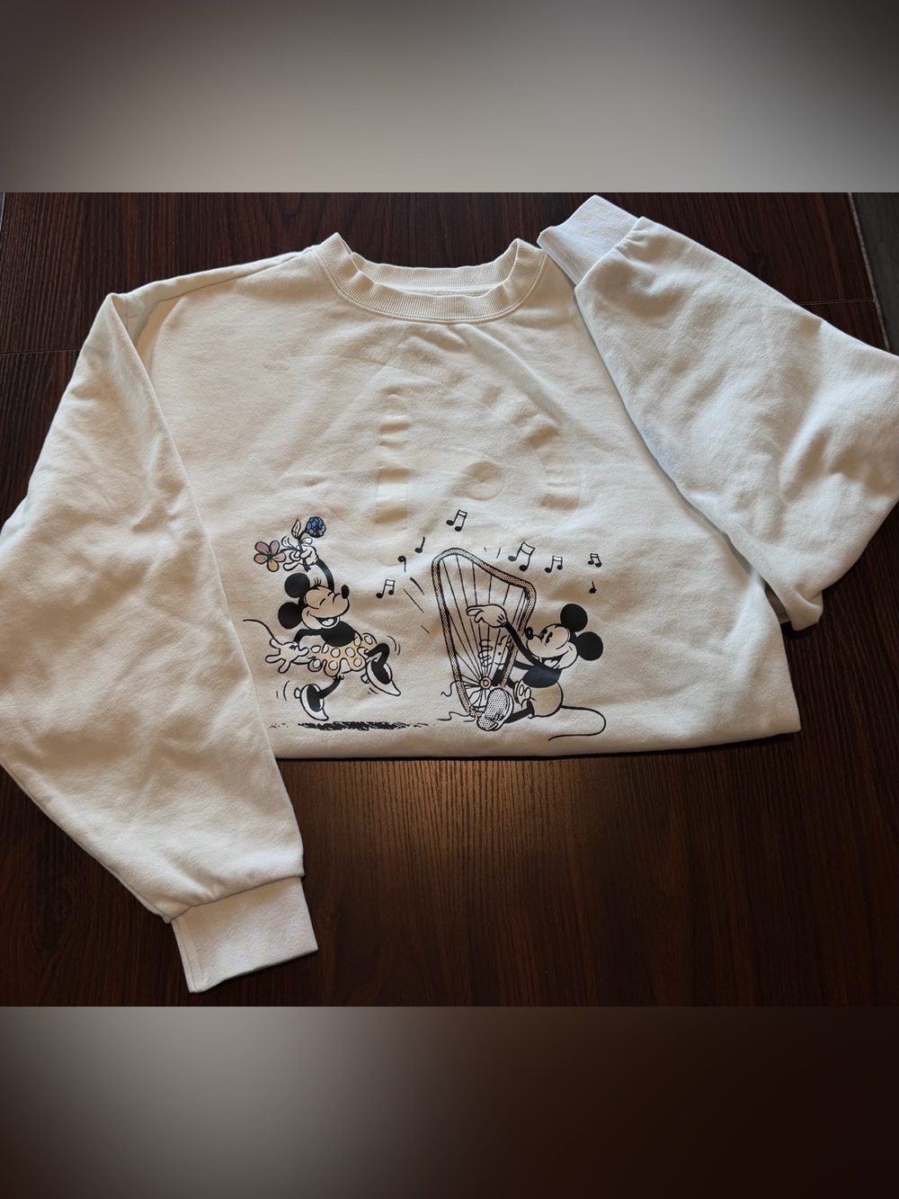 Size M Disney Vans Disney100 Mickey Minnie Harp Graphic Sweatshirt